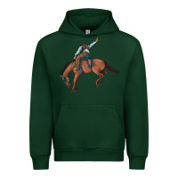 Forest Green bucking bronco cowboy rodeo Urban Hoodie - Artiststas