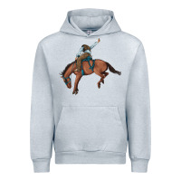 Heather Grey bucking bronco cowboy rodeo Urban Hoodie - Artiststas