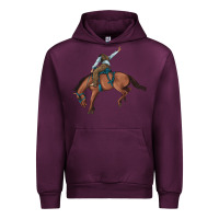 Mauve Wine bucking bronco cowboy rodeo Urban Hoodie - Artiststas