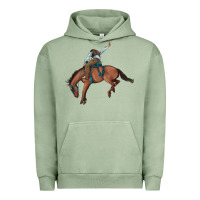 Pigment Oil Green bucking bronco cowboy rodeo Urban Hoodie - Artiststas
