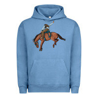 Pigment Pebble Blue bucking bronco cowboy rodeo Urban Hoodie - Artiststas