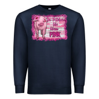 Navy in october we wear pink pig Premium Sweatshirt - RanaPortraitStore