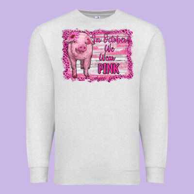 In October We Wear Pink Pig Premium Sweatshirt Designed By Ranaportraitstore