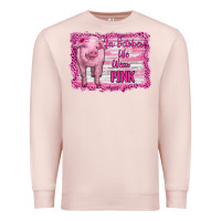 Pale Pink in october we wear pink pig Premium Sweatshirt - RanaPortraitStore