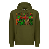Army Green i believe in santa paws christmas Premium Hoodie - Jasminsmagicworld