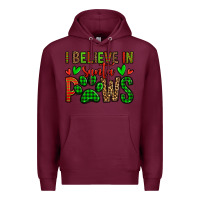 Burgundy i believe in santa paws christmas Premium Hoodie - Jasminsmagicworld