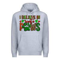 Heather Grey i believe in santa paws christmas Premium Hoodie - Jasminsmagicworld