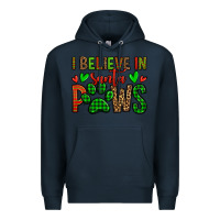 Navy i believe in santa paws christmas Premium Hoodie - Jasminsmagicworld
