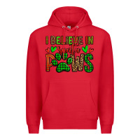 Red i believe in santa paws christmas Premium Hoodie - Jasminsmagicworld