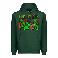 Sports Green i believe in santa paws christmas Premium Hoodie - Jasminsmagicworld
