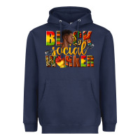 Navy black social worker Heavyweight Hoodie - texasbilliewilder