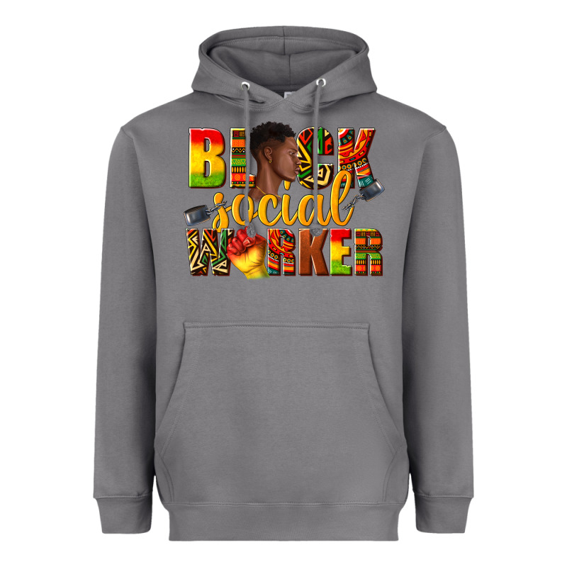 Black Social Worker Heavyweight Hoodie by texasbilliewilder | Teevron