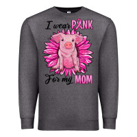Charcoal Heather i wear pink for my mom pig Premium Sweatshirt - RanaPortraitStore