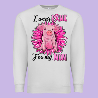 I Wear Pink For My Mom Pig Premium Sweatshirt Designed By Ranaportraitstore
