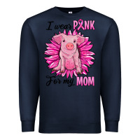Navy i wear pink for my mom pig Premium Sweatshirt - RanaPortraitStore