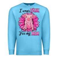 Ocean Blue i wear pink for my mom pig Premium Sweatshirt - RanaPortraitStore