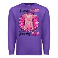 Purple i wear pink for my mom pig Premium Sweatshirt - RanaPortraitStore