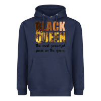 Navy black queen the most powerful piece in the game Heavyweight Hoodie - texasbilliewilder