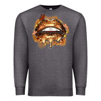 Charcoal Heather melanin lips Premium Sweatshirt - Zillion Design Studio