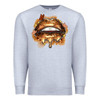 Heather Grey melanin lips Premium Sweatshirt - Zillion Design Studio