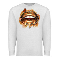 Oatmeal Heather melanin lips Premium Sweatshirt - Zillion Design Studio