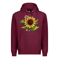 Burgundy sunflower Premium Hoodie - JahusDesignShop
