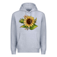 Heather Grey sunflower Premium Hoodie - JahusDesignShop