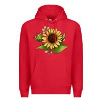 Red sunflower Premium Hoodie - JahusDesignShop