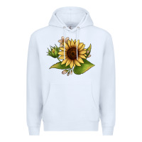 White sunflower Premium Hoodie - JahusDesignShop