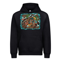 Black bucking bronco cowboy rodeo cactus and sunflowers Urban Hoodie - Artiststas