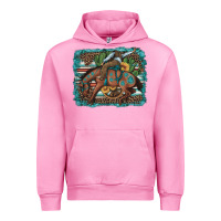 Fuchsia Pink bucking bronco cowboy rodeo cactus and sunflowers Urban Hoodie - Artiststas