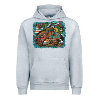 Heather Grey bucking bronco cowboy rodeo cactus and sunflowers Urban Hoodie - Artiststas