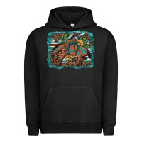 Pigment Black bucking bronco cowboy rodeo cactus and sunflowers Urban Hoodie - Artiststas