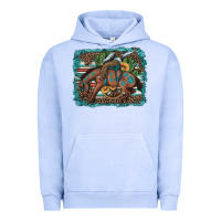 Pigment Grape Ice bucking bronco cowboy rodeo cactus and sunflowers Urban Hoodie - Artiststas