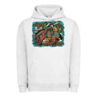 Pigment Lunar Rock bucking bronco cowboy rodeo cactus and sunflowers Urban Hoodie - Artiststas