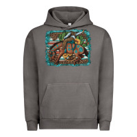 Pigment Tornado bucking bronco cowboy rodeo cactus and sunflowers Urban Hoodie - Artiststas