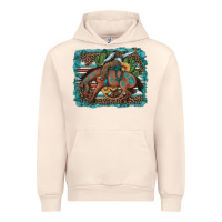 Sandshell bucking bronco cowboy rodeo cactus and sunflowers Urban Hoodie - Artiststas