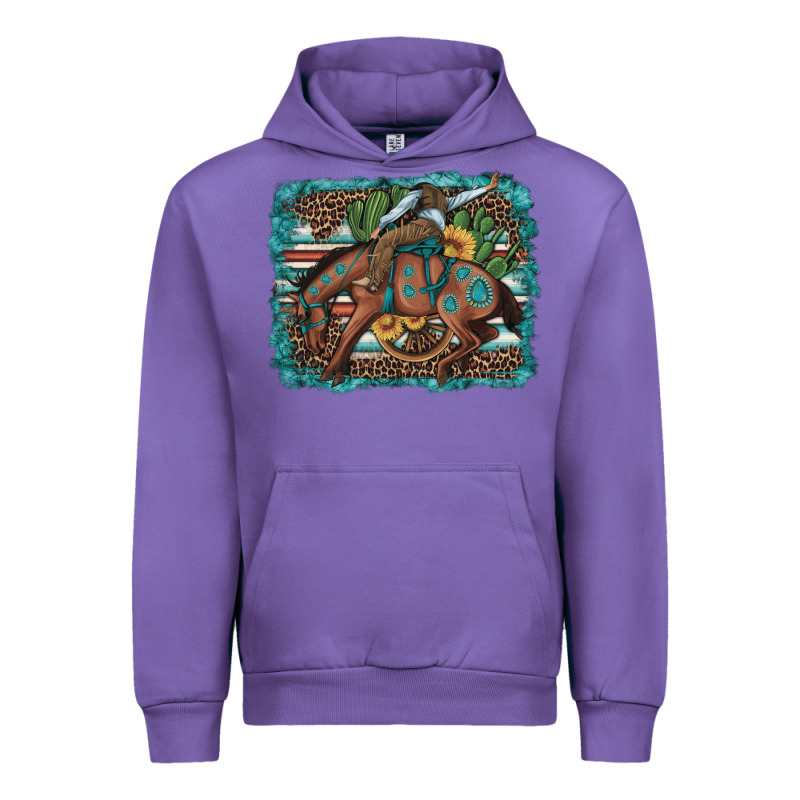 Bucking Bronco Cowboy Rodeo Cactus And Sunflowers Urban Hoodie by Artiststas | Teevron