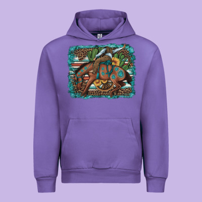 Bucking Bronco Cowboy Rodeo Cactus And Sunflowers Urban Hoodie Designed By Artiststas