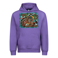 Tulip bucking bronco cowboy rodeo cactus and sunflowers Urban Hoodie - Artiststas