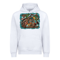White bucking bronco cowboy rodeo cactus and sunflowers Urban Hoodie - Artiststas
