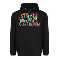Black school custodian Heavyweight Hoodie - Zillion Design Studio