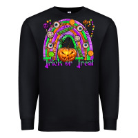 Black Trick or Treat Halloween Rainbow Premium Sweatshirt - texasbilliewilder