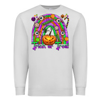 Dove Grey Trick or Treat Halloween Rainbow Premium Sweatshirt - texasbilliewilder