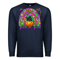 Navy Trick or Treat Halloween Rainbow Premium Sweatshirt - texasbilliewilder