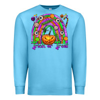 Ocean Blue Trick or Treat Halloween Rainbow Premium Sweatshirt - texasbilliewilder