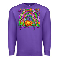 Purple Trick or Treat Halloween Rainbow Premium Sweatshirt - texasbilliewilder