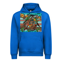Cobalt bucking bronco cowboy rodeo cactus and sunflowers Urban Hoodie - Artiststas