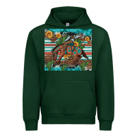 Forest Green bucking bronco cowboy rodeo cactus and sunflowers Urban Hoodie - Artiststas