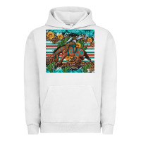 Pigment Lunar Rock bucking bronco cowboy rodeo cactus and sunflowers Urban Hoodie - Artiststas
